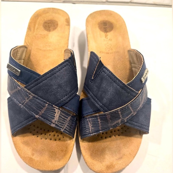 Inblu Woman’s Blue FAITFUL Sandal Size 7.5 Flip Flop Flats Cushioned - Picture 1 of 9